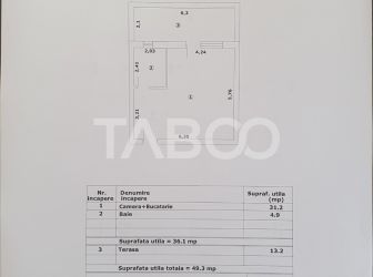 Studio de vanzare 36 mp utili + terasa 13 mp constructie noua 2025