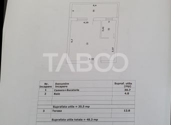 Studio de vanzare 36mp utili + terasa 13 mp constructie noua