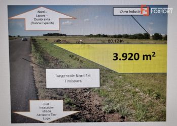 Teren Aeroport 3920 mp cu front stradal la centura de 48,28 ml - ID V5