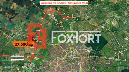 Teren extravilan 27.500 mp de vanzare in Timisoara-Zona Exterior Vest 